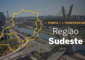 PREVISÃO DO TEMPO: Sudeste tem possibilidade de chuva em áreas de Minas e Espírito Santo, nesta terça-feira (12)