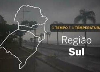 PREVISÃO DO TEMPO: Pancadas de chuva e granizo na Região Sul nesta segunda-feira (1°)