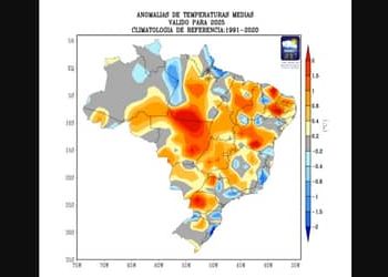 2025 foi o 7º ano mais quente no Brasil desde 1961, segundo Inmet