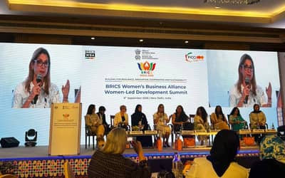 Empreendedoras brasileiras levam tecnologia e inovação à agenda do BRICS na Índia Empreendedoras brasileiras levam tecnologia e inovação à agenda do BRICS na Índia